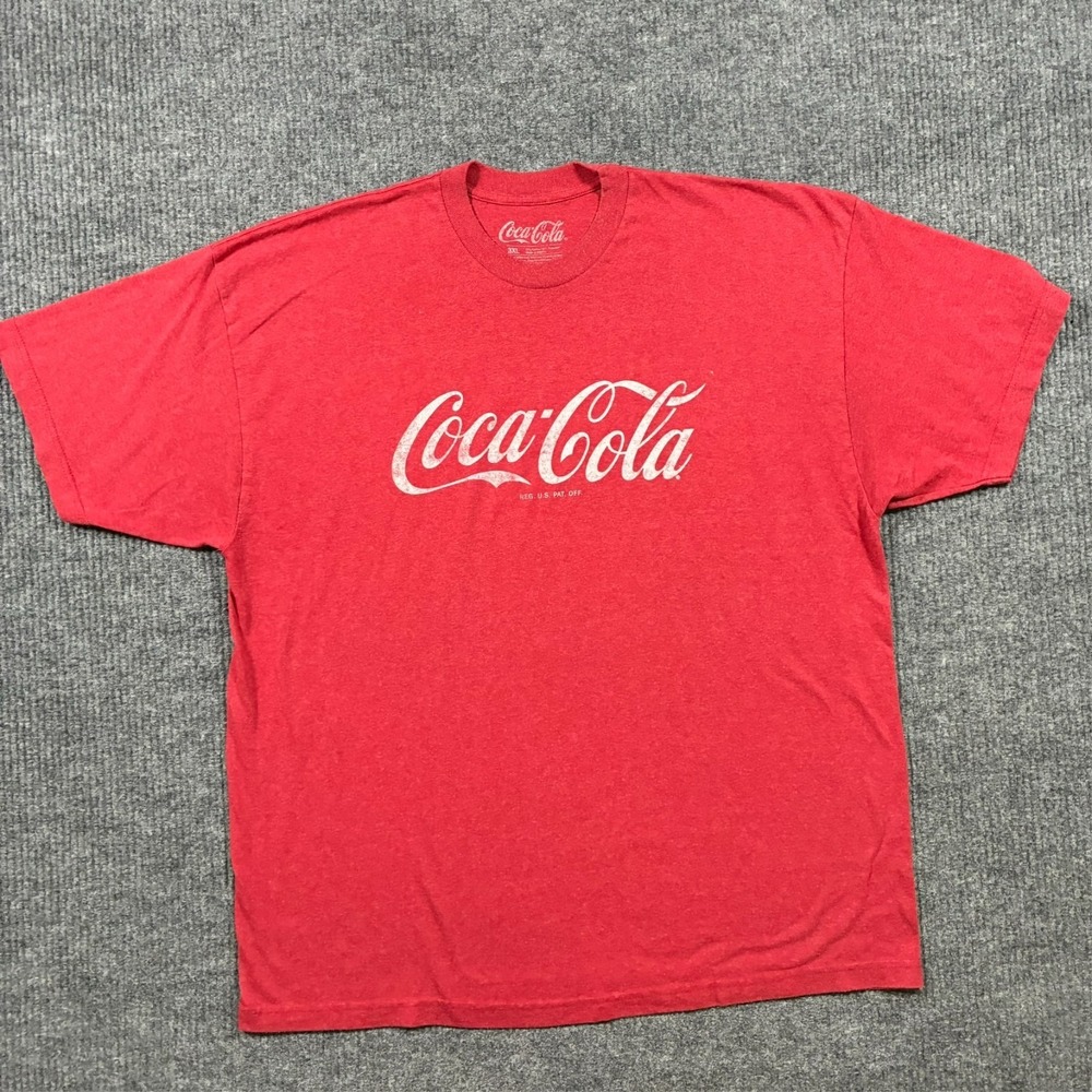 Coca Cola Mens Graphic T-Shirt 3XL Red Classic Logo Short Sleeve Coke Tee